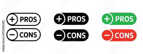 Pros and cons icon vector. weighing advantages and disadvantages with balance and clarity symbol. vector illustration.