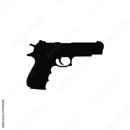 Black silhouette of a handgun pistol silhouette