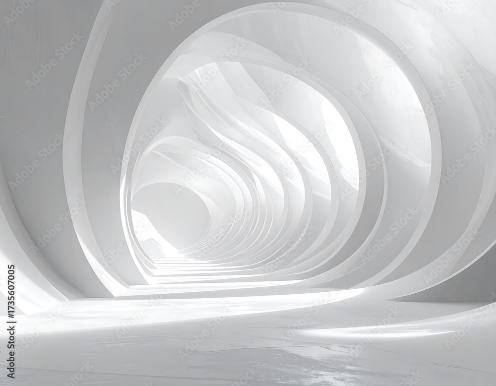 Obraz premium Abstract white architectural tunnel