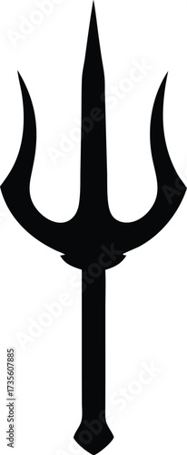 trident symbol silhouette, three pronged spear
