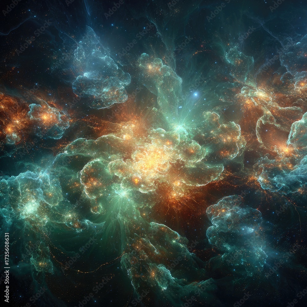 Fototapeta premium Colorful Abstract Nebula In Space