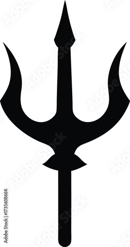 trident symbol vector, poseidon weapon illustration
