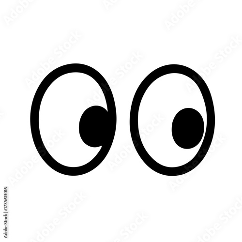 Suspicious Eye Icon in Black and White Outline
