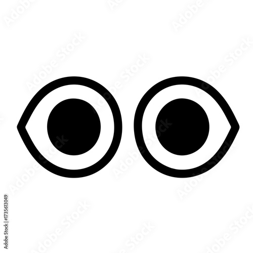 Surprised Eye Black and White Minimalist Icon