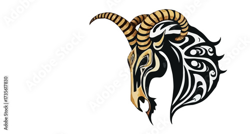 Black tribal lion head tattoo vector illustration design and symbol