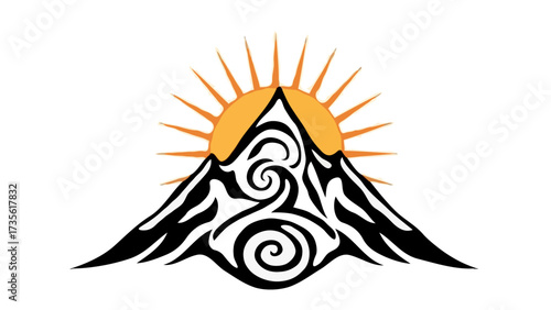 A vector illustration of a black tribal tattoo design featuring an animal head silhouette, like a dragon or eagle, perfect for a logo or art symbol