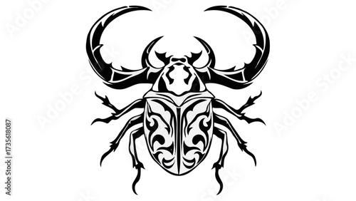 Tribal black vector drawing of a dangerous scorpion animal tattoo icon