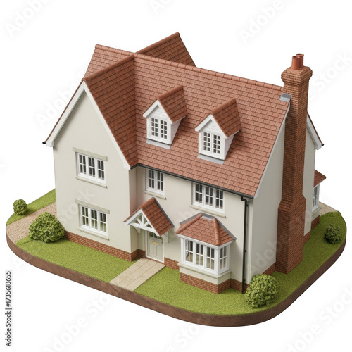 Charming detailed miniature model of a traditional english cottage or house