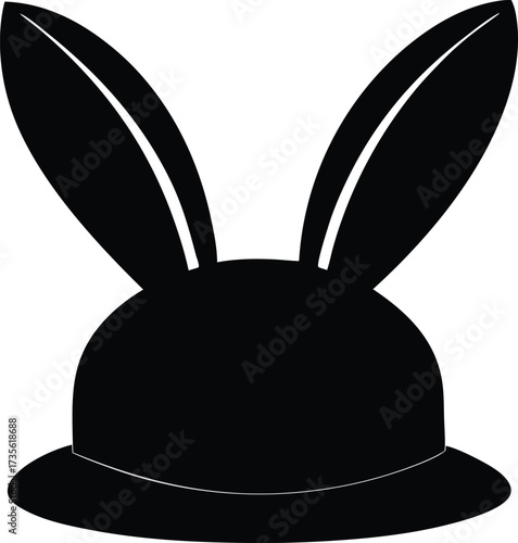 bunny hat silhouette vector, rabbit ear headwear illustration
