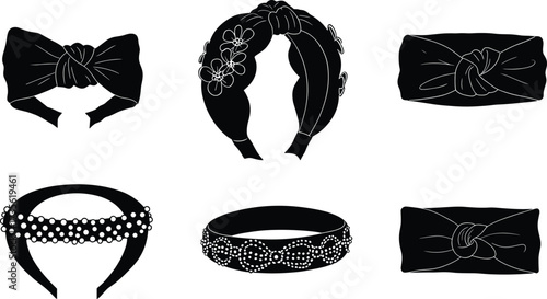 Trendy headbands collection, knotted wraps, floral hairbands, pearl designs, fashion accessories, stylish women’s hair styling essentials for beauty and fashion
