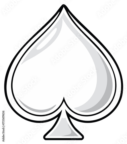 Abstract Spade Playing Card Suit Symbol Vector Graphic Design Element Game Icon