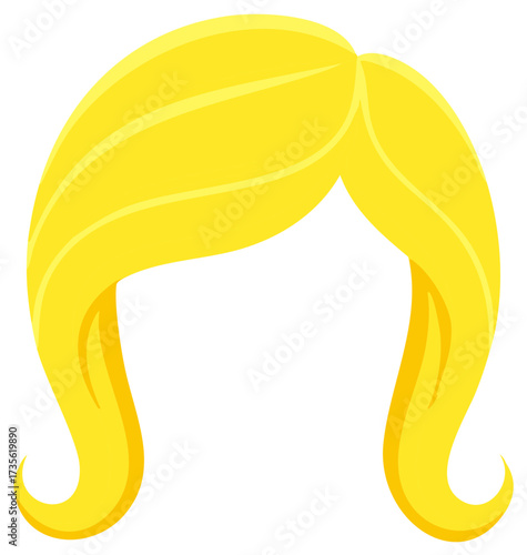 Stylized Illustration of Vibrant Yellow Wavy Hair