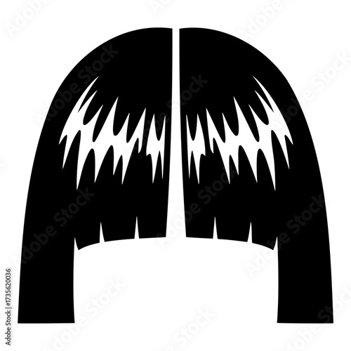 Parted bangs icon in a minimalist style representing modern hairstyle trends
