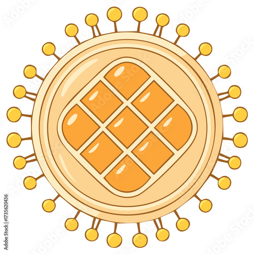 Stylized virus illustration microorganism cell pathogen biology concept