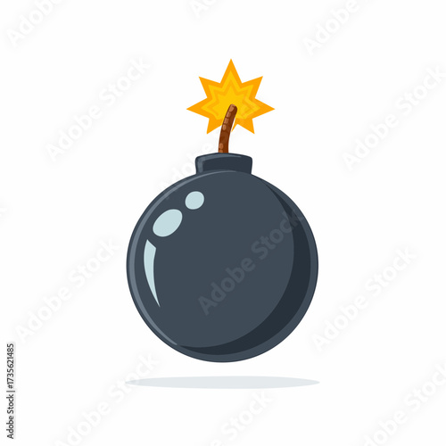 Comic bomb boom vector element. Hand drawn cartoon explosion bomb effect, splash, exclamation smoke element.