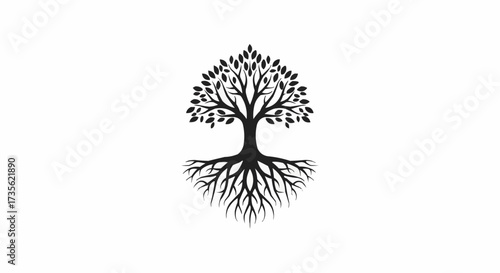 black and white tree