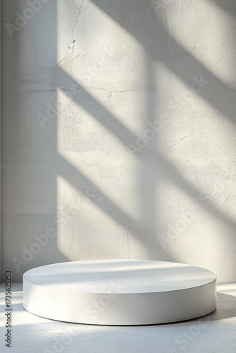 Minimal Round White Podium on Clean Soft Background