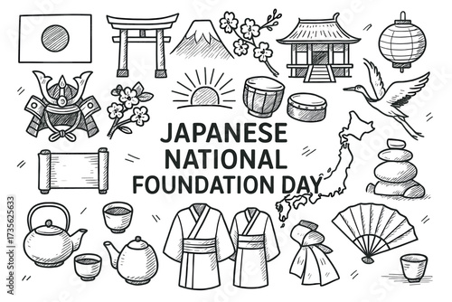 Japanese national foundation day celebration: traditional symbols and cultural icons