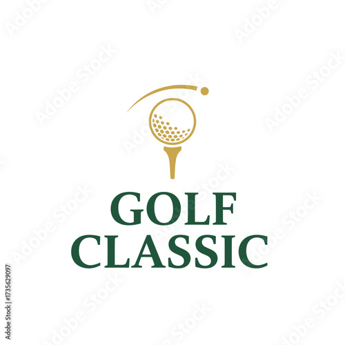 golf ball classic gold illustration vector design club championship 