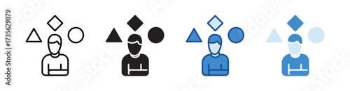 Employee Skilled Multistyle Vector Icon Isolated On White Background