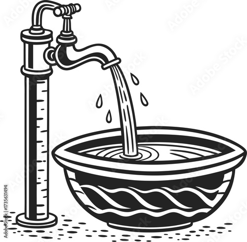 faucet with water drop