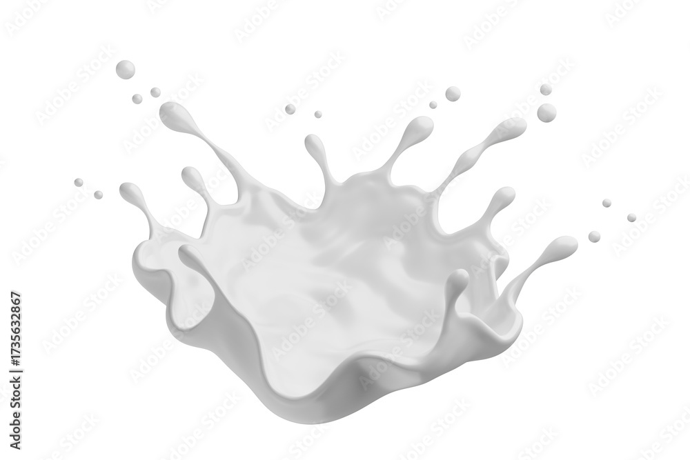 Obraz premium PNG Milk Splash 3D Rendering