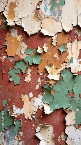 Peeling paint on an aged surface