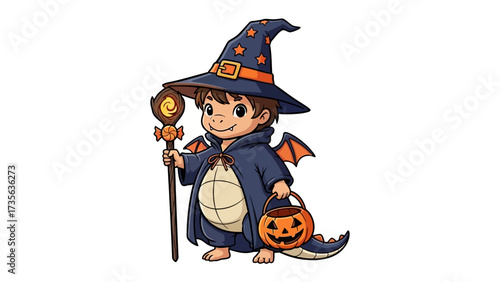 Kid in Halloween Costume: A captivating kid dressed in a whimsical costume, radiating charm and festive spirit, perfect for Halloween.