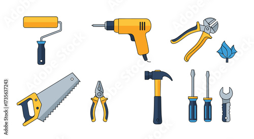 Assorted Hand Tools and Construction Implements Collection drill hammer