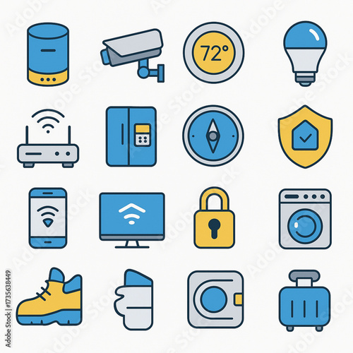Smart Home and IoT Icon Pack – Flat Vector EPS