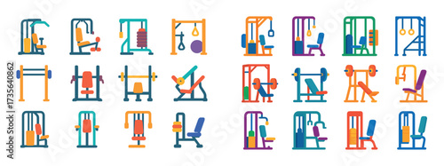 Colorful Exercise Machine Icons