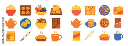 Colorful Snack Icons