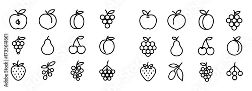 Minimalist Fruit Icons