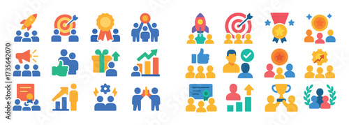 Colorful Teamwork Icons