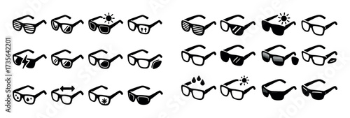 Isometric Sports Sunglasses Icons