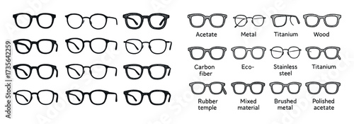 Stylish Glasses Icons