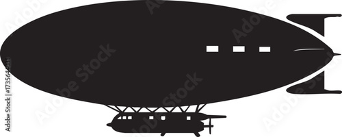 icon silhouette of military airship