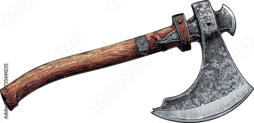 comic style illustration of battle axe