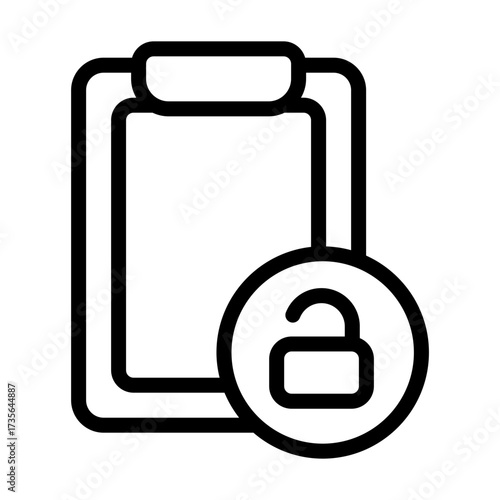 Clipboard outline icon. Unlock