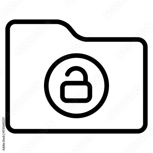 Folder outline icon. Unlock