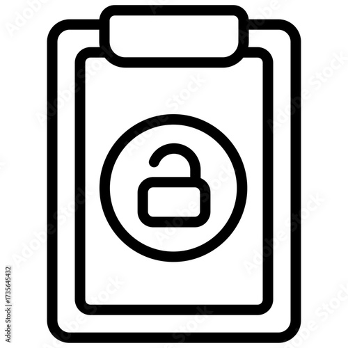 Clipboard outline icon. Unlock