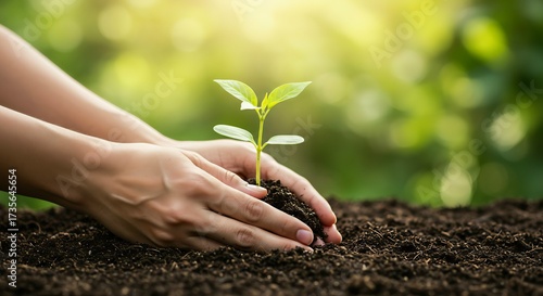 Environmental Concept: Planting Tree for Earth Day