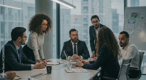 Group of Multi-Ethnic Managers Planning in a High-Rise Office