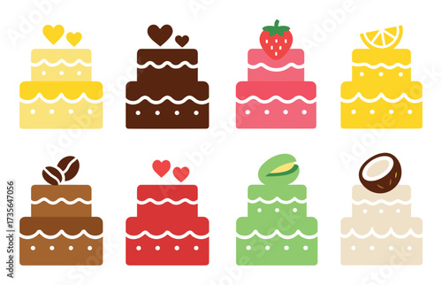 Colorful Cake Icons