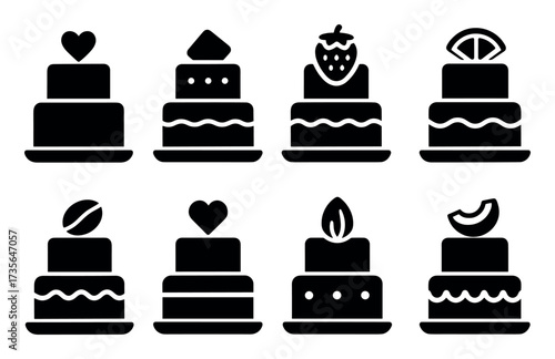 Wedding Cake Icon Set