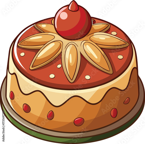 Christmas Fruitcake Traditions festive round cake with candied fruits and nuts