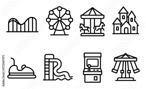 Minimalist Amusement Park Icons