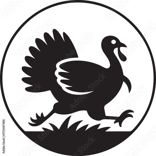 Thanksgiving Turkey Silhouette Vector Illustration