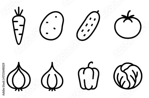 Minimalist Vegetable Icons