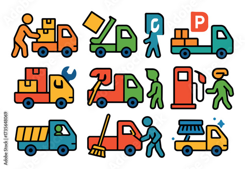 Colorful Truck Icons